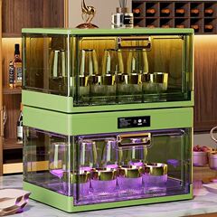 紫外線殺菌消毒カップ収納ボックス多機能食器棚キッチンデスクトップ整理収納ボックス