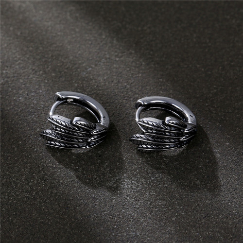 Amazon European and American cross-border new earbuckle earrings titanium steel stainless steel personalized earrings men's earrings niche high-quality