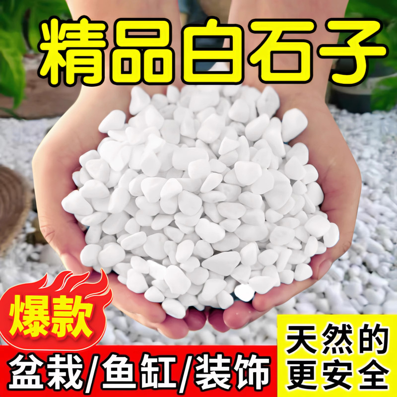 Source Manufacturer Small White Stone Natural White Stone White Pebbles White Landscape Stone Flower Pot Small White Stones
