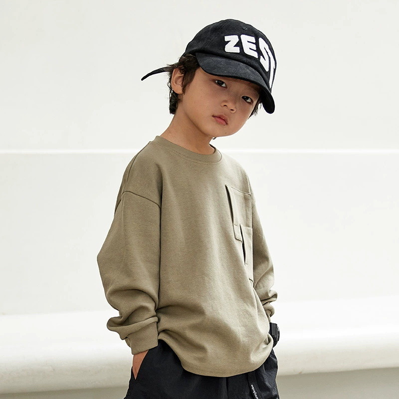 Футболка для мальчиков, детская весенняя базовая футболка с длинным рукавом, 2023 год, для подростков