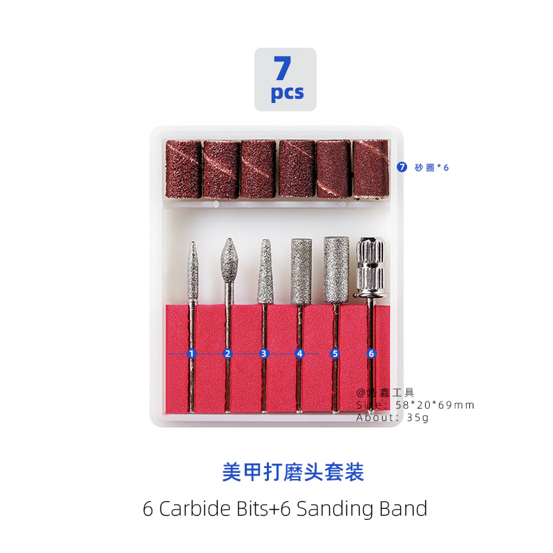 acero tungsteno uñas pulizando cabeza caja cerámica pulizante de piel muerta pretratamiento de eliminación de uñas pulizante herramienta de uñas