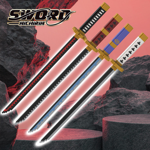 Cross-border Pirate King Zoro Three Swords Model Demon Slayer Series Building Block Puzzle Boy Toy Factory Direct Sales