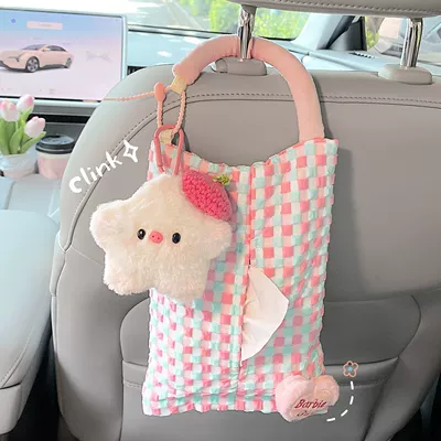 Tissue Hanging Bag, In-Car Tissue Box – Car tissue box/set - beret-star-pigpink-tissue-holder