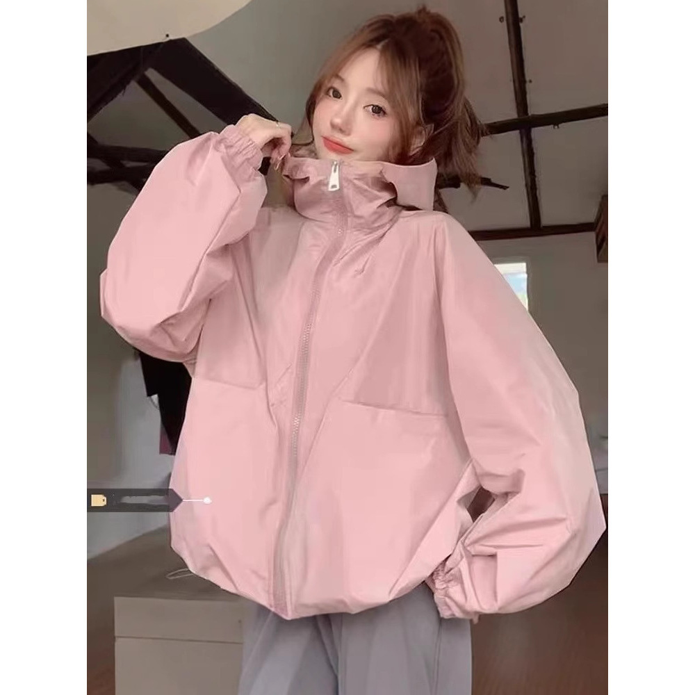 Korean style lightweight sun protection jacket for women, UV protection, loose fit, puff sleeves, versatile casual sun protection shirt