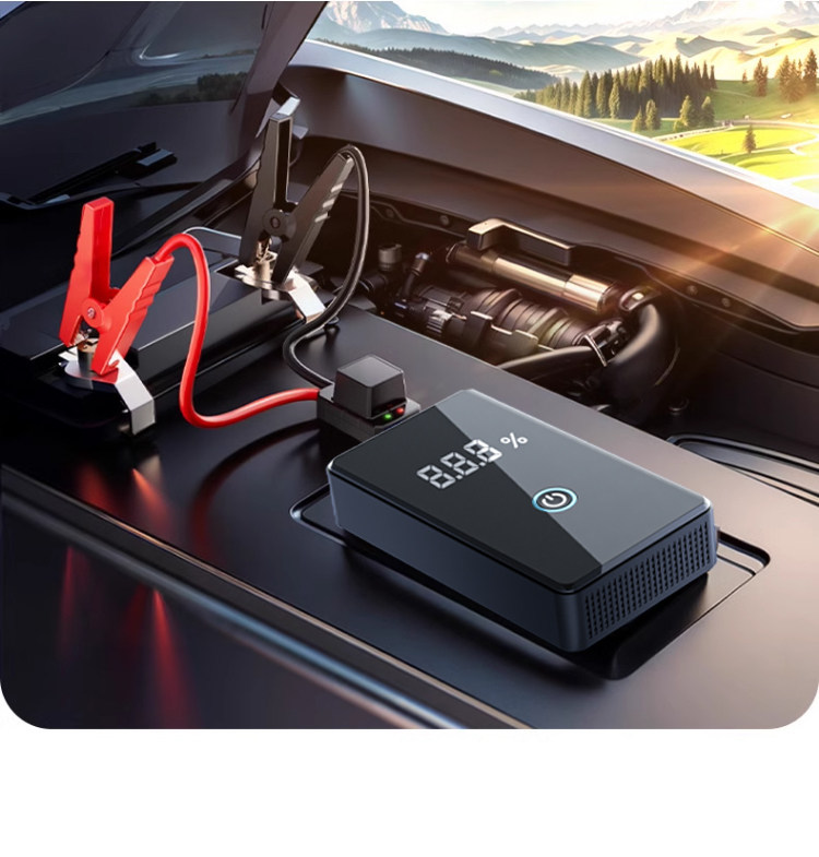 Yunjie Car Emergency Jump Starter and Air Pump All-In-One Device, Multifunctional Portable Car Jump Starter with Strong Starting Power