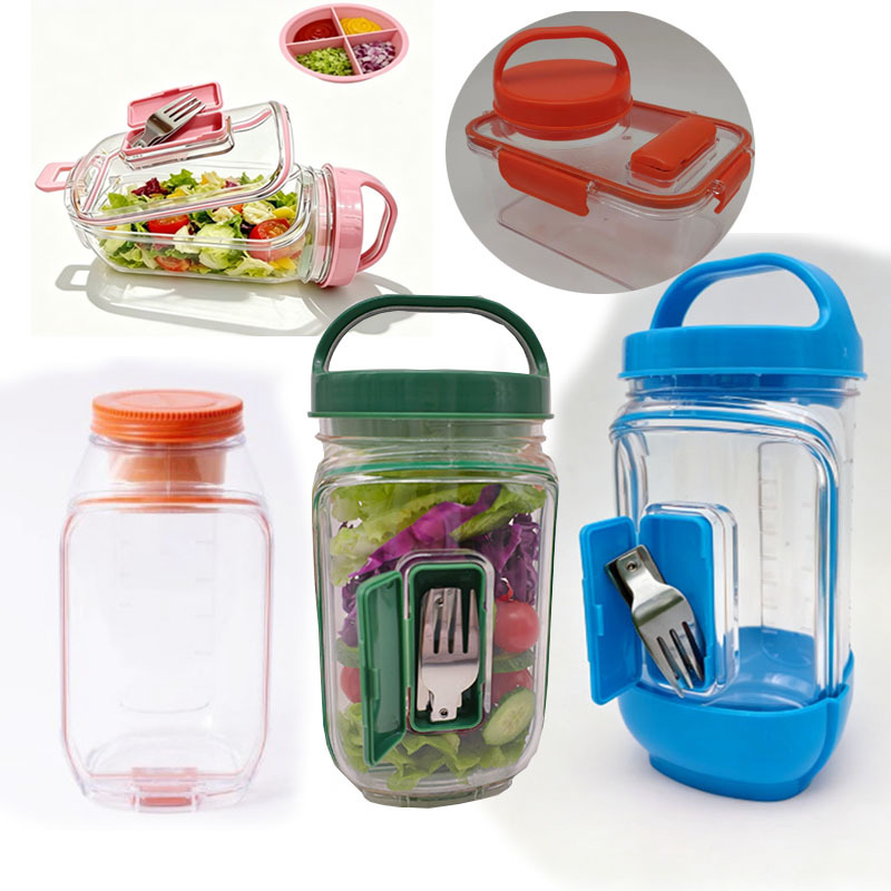 Cross-Border Portable Vegetable and Fruit Preservation Lunch Box Salad Pod Built Salad Storage Jar Lunch Box
