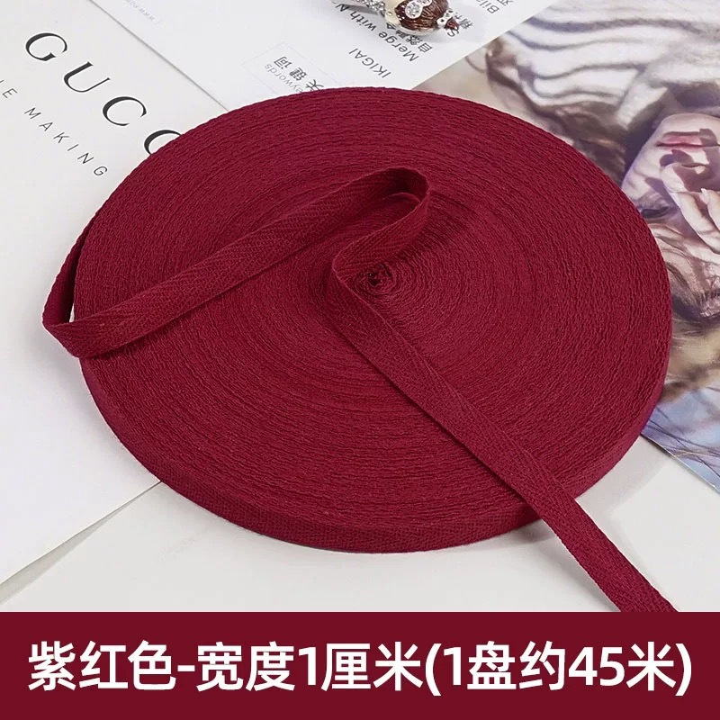 1cm de color algodón herringbone banda de borde de ropa textil casera banda de borde rodante banda de borde de cuello trasero chaqueta cuello prensado banda de borde