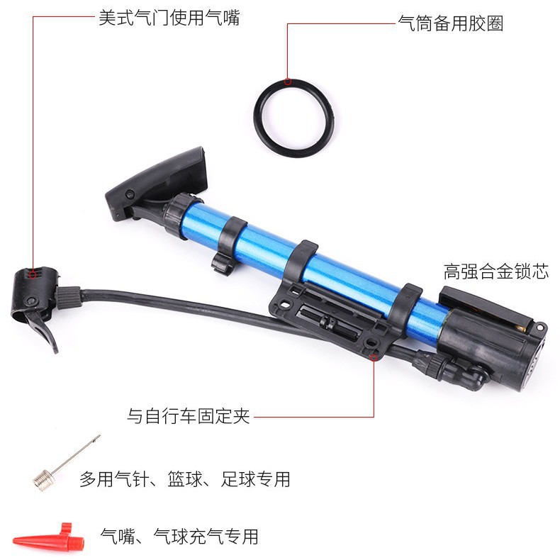 Bicicleta de montaña mini cilindro de aire coche bomba de bicicleta portátil de alta presión cilindro de aire anti-aleación de aluminio cilindro de aire