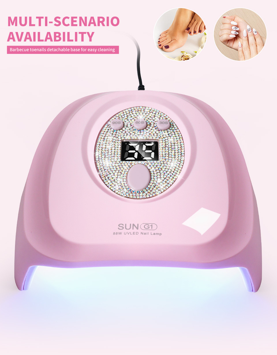 USB-LED-Nageltrockner mit Strass-Verzierung, schnelltrocknend