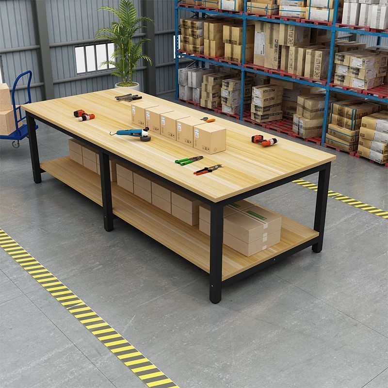 블랙 프레임 + 라이트 월넛 [핫 셀링] - 길이 200 폭 80 높이 74cm [더블 레이어 6다리 모델]