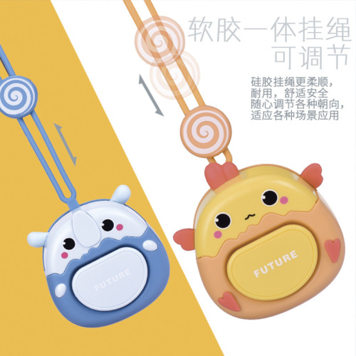 Hanging neck fan portable usb charging cartoon student dormitory desktop mini handheld small fan wholesale