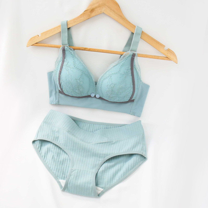 Nueva hebilla frontal inalámbrica ropa interior de maternidad traje sujetador de enfermería más pantalones cortos de maternidad a juego color