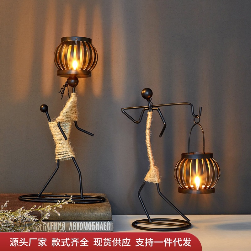 Estilo europeo personalizado creativo vela titular nórdico restaurante mesa de comedor decoración Bar decoración transfronteriza