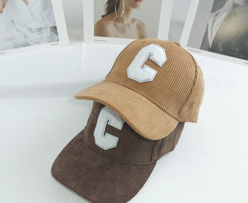 New Baseball Cap for Women in Autumn and Winter, New Corduroy Sports C-letter Internet Famous Outdoor, Same Style Men's Hard Top Duck Tongue Hat_voghion.com