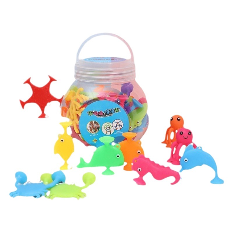 Bulk Marine Series Suction Cup Sticky Toy Kidsren's Bath Toy Cute Marine Animal Octopus Dolphin