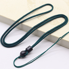 翡翠平安扣配件半成品編織繩項鍊繩 玉佩蓮花檀木雲浮銀絲吊墜繩