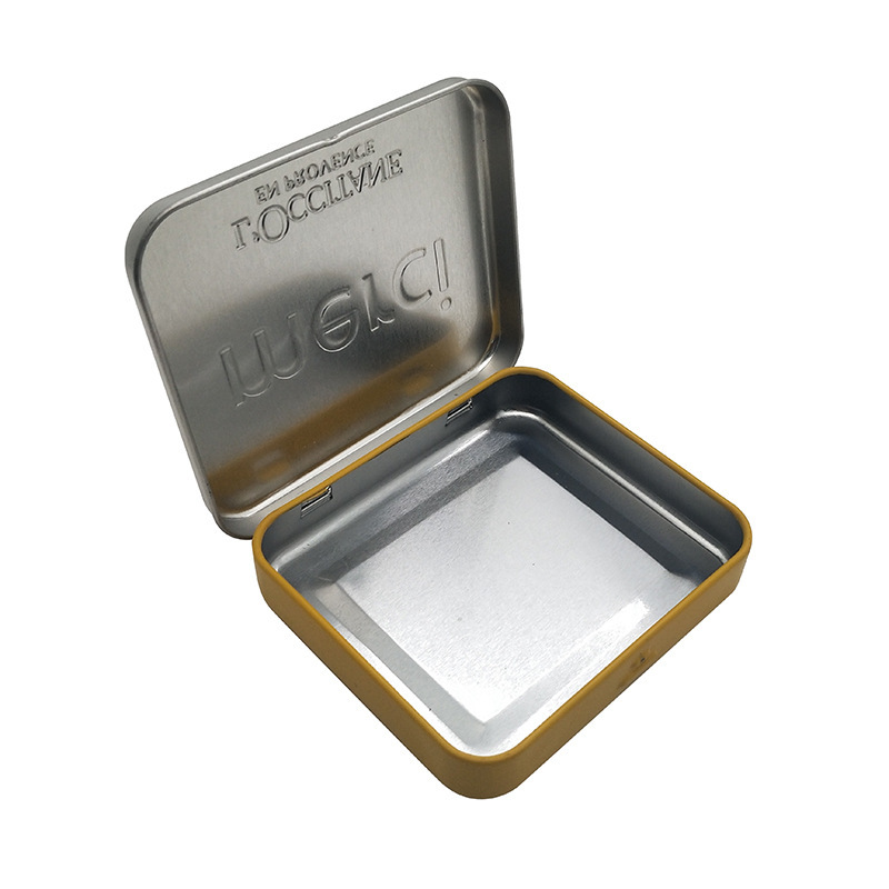 Customized Iron Box with Flip Cover, Logo Printing, Small Iron Box Packaging, Portable Two-Piece Flat Box with Lid, Iron Wire Position