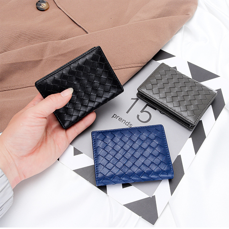 Wholesale Sheepskin Woven Card Holder, New Style Business Card Holder, Women's Genuine Leather Multifunctional Bag, Men's Card Holder, Simple Coin Purse Wholesale Sheepskin Woven Card Holder, New Style Business Card Holder, Women's Genuine Leather Multifunctional Bag, Men's Card Holder, Simple Coin Purse