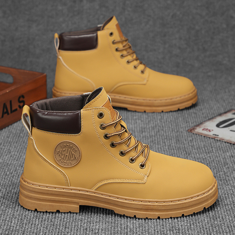 Rhubarb boots autumn and winter 2024 men's plus size martin boots tooling non-slip hiking shoes wear-resistant short boots labor protection shoes Rhubarb boots autumn and winter 2024 men's plus size martin boots tooling non-slip hiking shoes wear-resistant short boots labor protection shoes