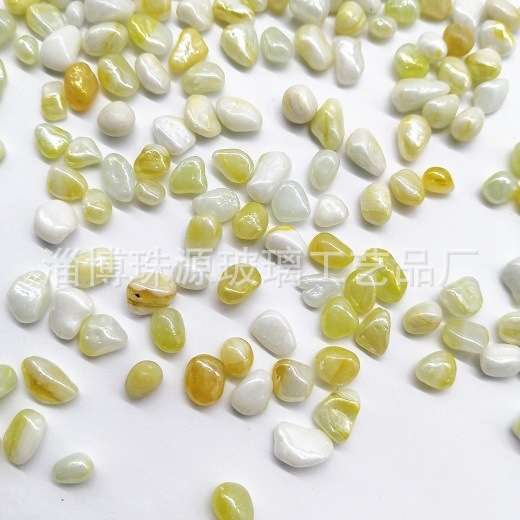 瓷黄玻璃珠彩珠子淄博工厂烧制微珠造景装饰鱼缸diy铺设泳池施工