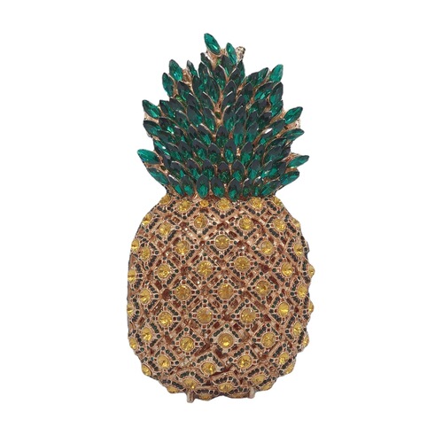Pineapple diamond dinner bag fruit party banquet full diamond clutch bag cross-border new rhinestone women's bag clutch