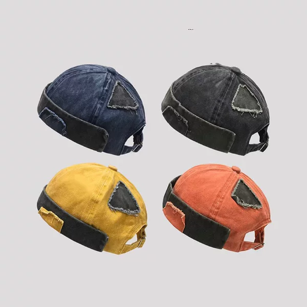 Retro yuppie landlord hat four seasons washed old melon hat beanless hole hip-hop personality niche hip-hop students