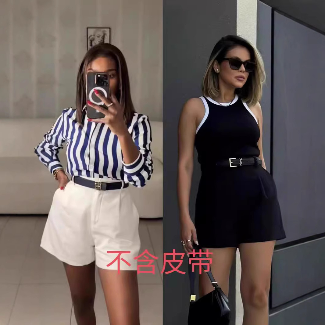 Y6041 new European and American women's spring and summer casual tooling shorts high waist slim ebay pants Amazon now