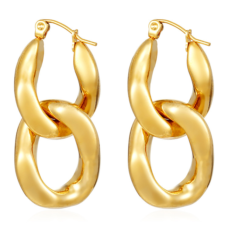 Europa y los Estados Unidos nuevos aretes de cadena de viento frío, aretes de textura, aretes de moda, aretes de personalidad, aretes