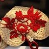 Xizhi magpie golden glitter flocking cloth (excluding fan and tassel)