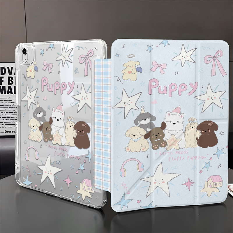 Suitable for Y-Fold Ipad11Pro Protective Case 9Th Generation Air New Anti-Fall 11inch Star Puppy 10.2inch Acrylic