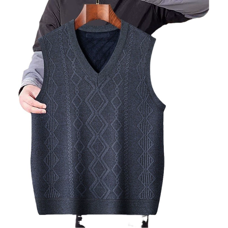 Мужской кашемировый жилет 2024 утолщен осенью и зимой