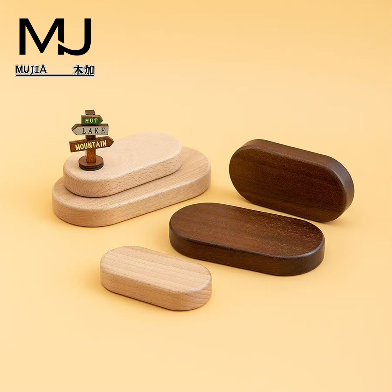 Oval North American Black Walnut Car DIY Base de madera maciza Soporte de exhibición de madera Soporte de madera Muñeca Adornos de escritorio