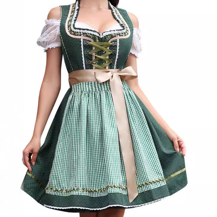 Oktoberfest Costume Promotional Clothing Halloween Maid Uniform Bar Servant Women's Sexy Mini dress dirndl Oktoberfest Costume Promotional Clothing Halloween Maid Uniform Bar Servant Women's Sexy Mini dress dirndl