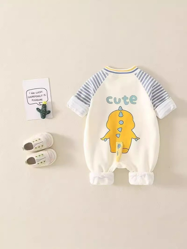 赤ちゃんの連体服秋冬とベルベットの赤ちゃんの保温長袖の上着の乳幼児の外で服を着て春と秋に服を着る|undefined
