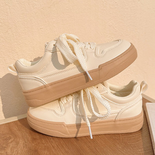 White Shoes for Women 2024 New Spring Style Milk Fufu Women's Shoes Ins Versatile B-9195 Dropshipping