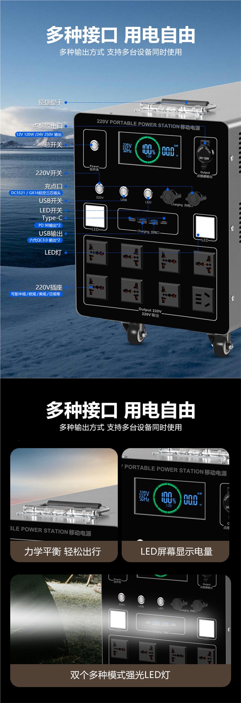 Ningde Era Outdoor Mobile Power Supply 220V Large Capacity Portable High-Power RV Energy Storage Battery