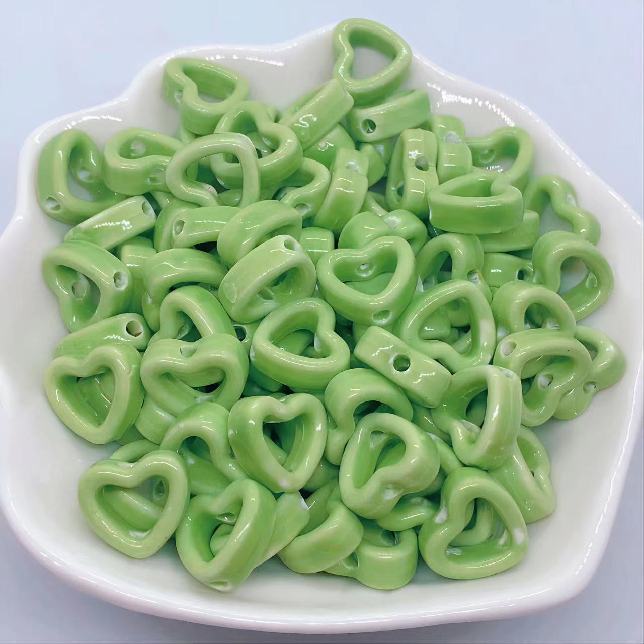 13g Weight Pendant Jewelry Making Type DIY Jewelry Accessories Classification 10 PCS/Package Quantity ceramics Material Heart Shape Pattern Simple Style Style 10 PCS/Package Ceramics Heart Shape DIY Jewelry Accessories Pendant 2