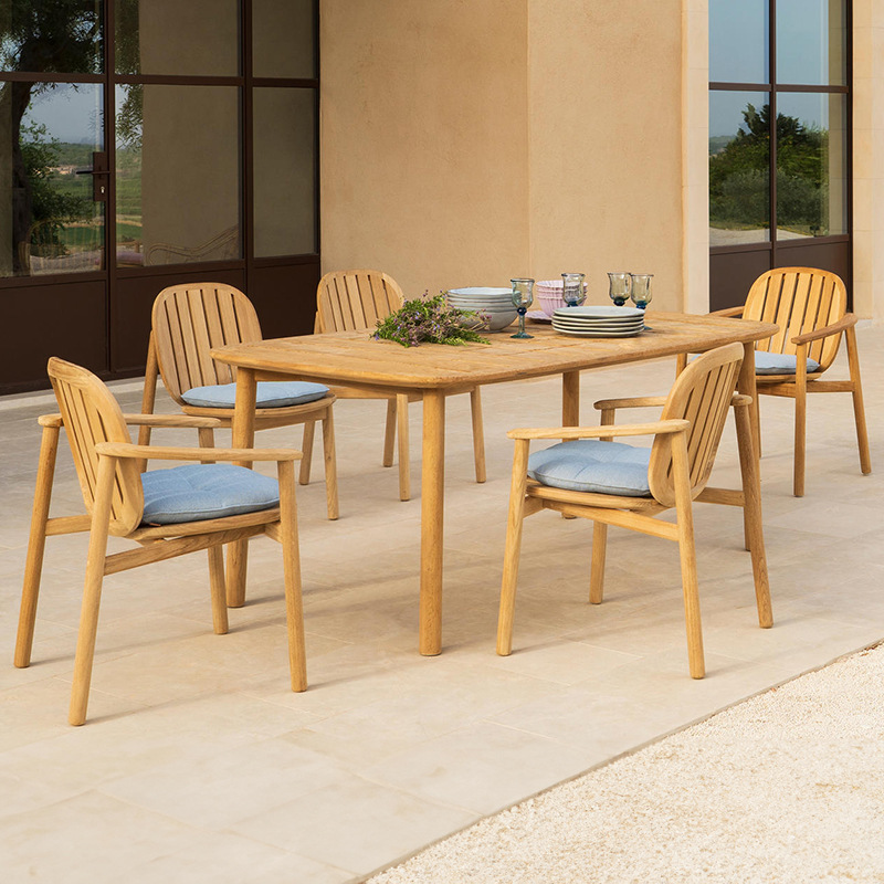 Al Aire Libre teca mesa y silla al aire libre balcón patio hotel al aire libre impermeable protector solar Villa anti-corrosión de aluminio muebles de ocio
