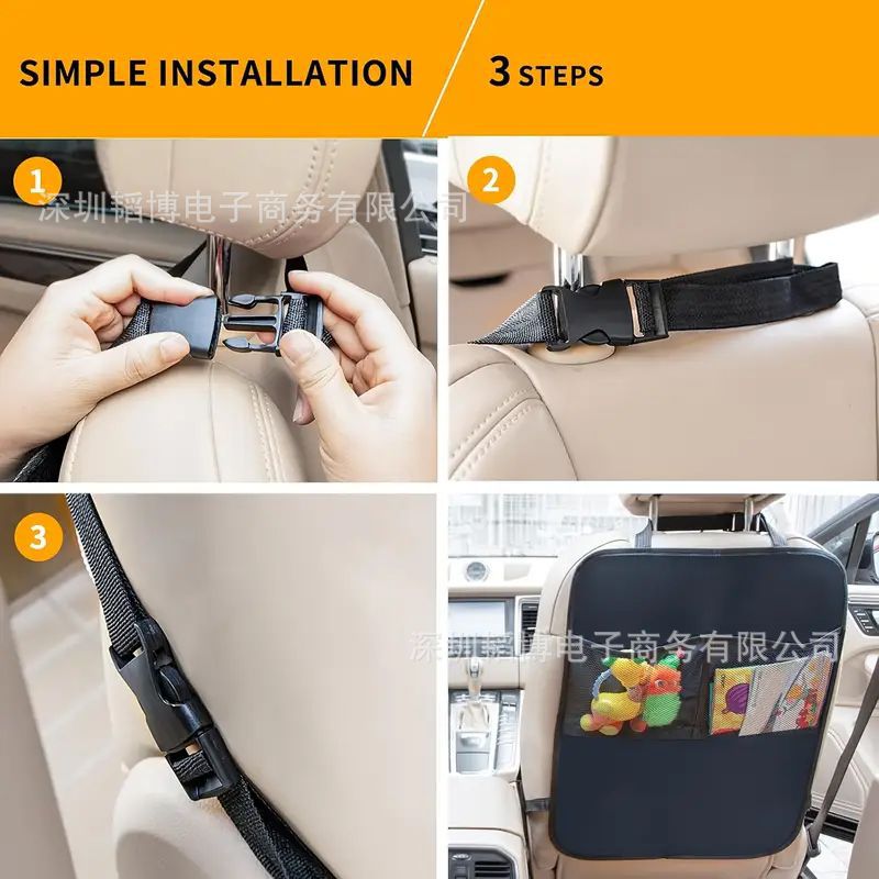 Car Rear Seat Anti-Kick Pad Car Rear Seat Protection Pad Car Anti-Dirty Waterproof with Storage Bag