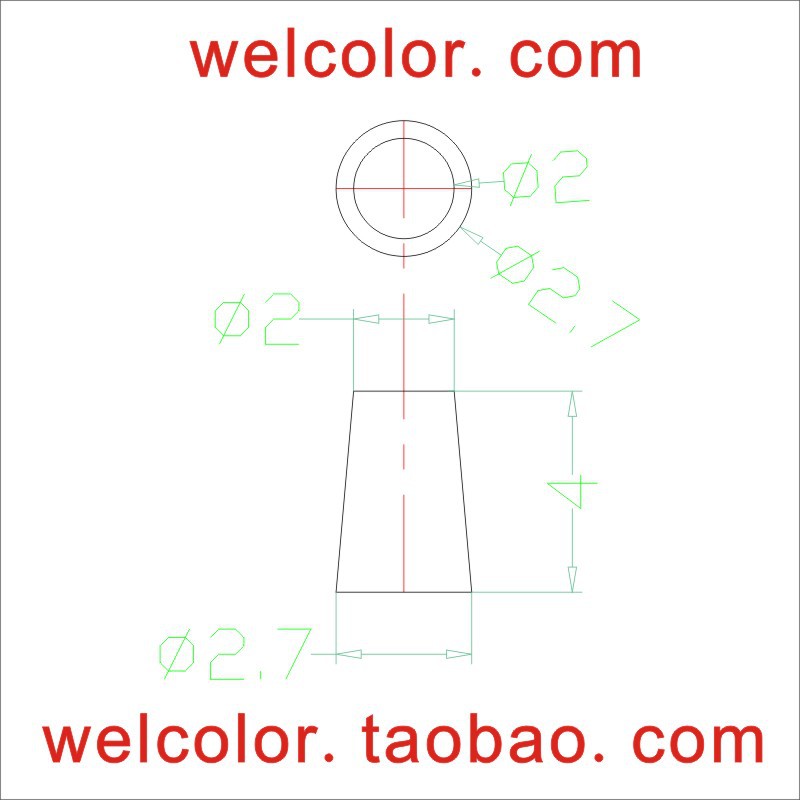 2-2.7 2.8-3.6 3.8-4.3 4.25mm ֱ��׶�ȹ��𽺺�ɫ�ܷ��ͷ ����