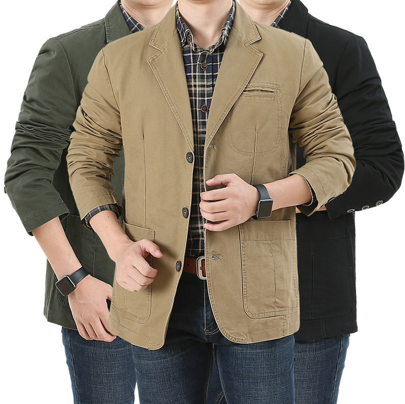 Cross-border Spring and Autumn Casual Suit Men's Korean Middle-aged Suit Men's Casual Loose Large Size Casual Western Jacket 817 Batch Cross-border Spring and Autumn Casual Suit Men's Korean Middle-aged Suit Men's Casual Loose Large Size Casual Western Jacket 817 Batch