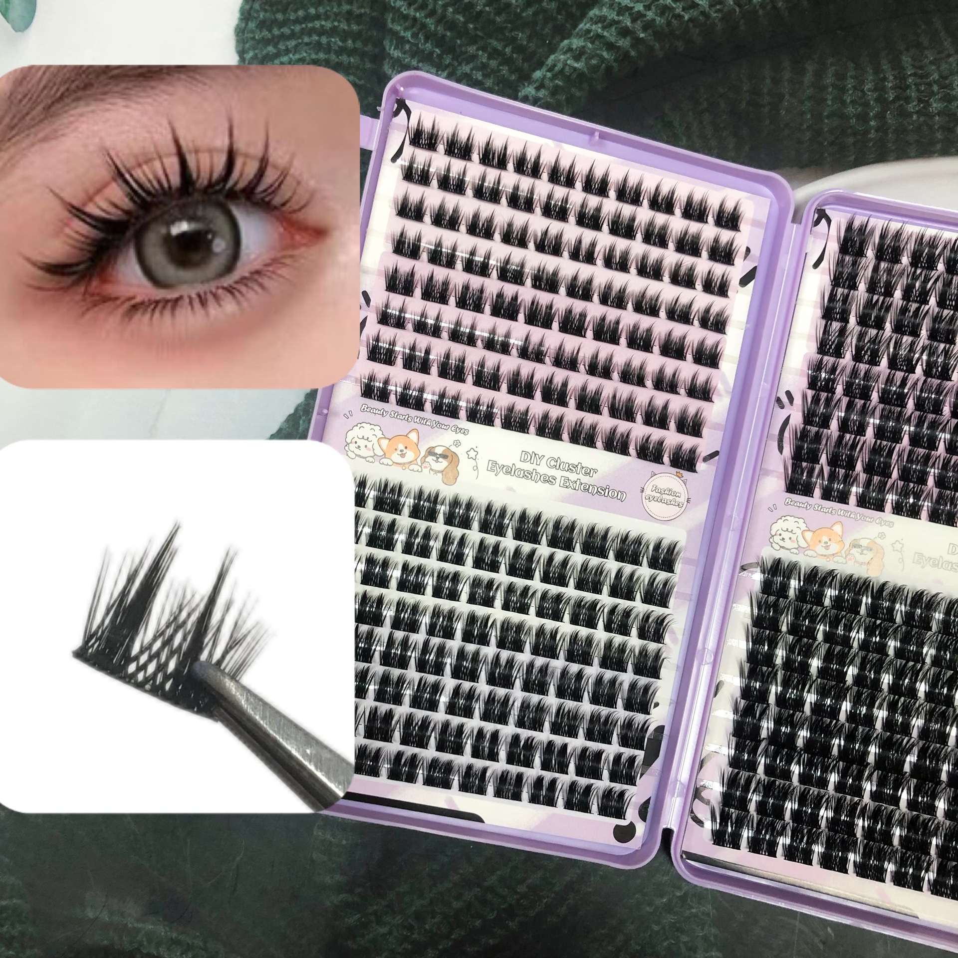 32 rows of dense DlY lashes 088