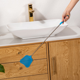 Telescopic Rod Wavy Non-Slip Handle Fly Swatter, Plastic Net Racket for Home and Office Use, Professional Mosquito-Killing Tool