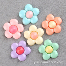 圆角五瓣花 树脂配件太阳花发饰DIY奶油胶手机壳材料洞洞鞋贴片