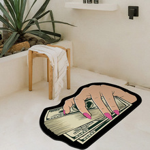 创意美元钞票地垫家用硅藻泥浴室地垫玄关入户门垫卫生间吸水脚垫