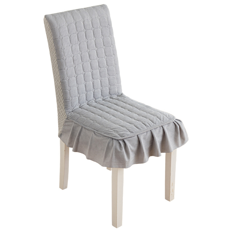 Nueva cubierta de silla de algodón grueso de lujo ligero de alto nivel de sensación de silla de comedor de algodón cubierta de taburetes todo incluido cubierta anti-gato universal