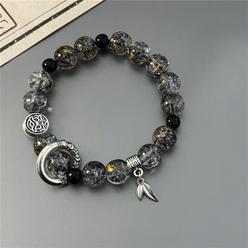 Ancient-style sapphire glass bead handmade men's bracelet, niche design couple's bracelet for men, new Chinese style accessories