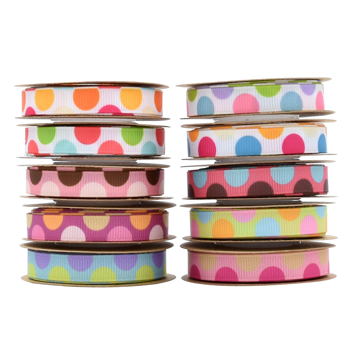 Transfronterizo 1cm AliExpress impresión en color semicírculo costilla cinta flores regalo material de embalaje punto cinta 5Y en stock