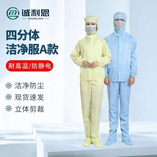 High Temperature Resistant Clean Clothing Food Factory Workshop Anti-Static Work Clothes Pullover Hooded Split Thickened Dust-Free Clothing