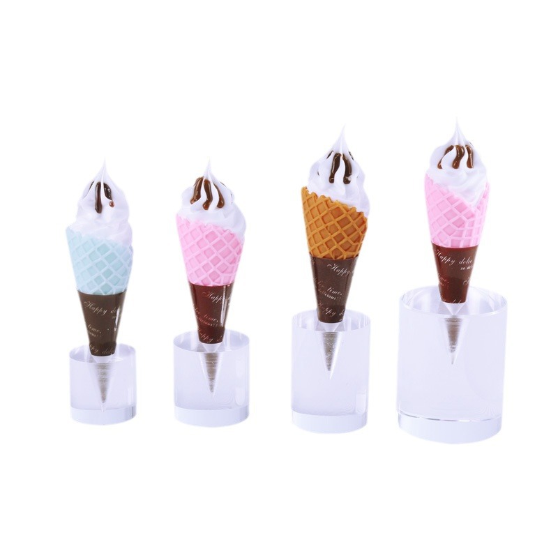 Tiktok acrílico cono de helado pantalla base cono helado rollo de mano estante de sushi soporte de exhibición de helado